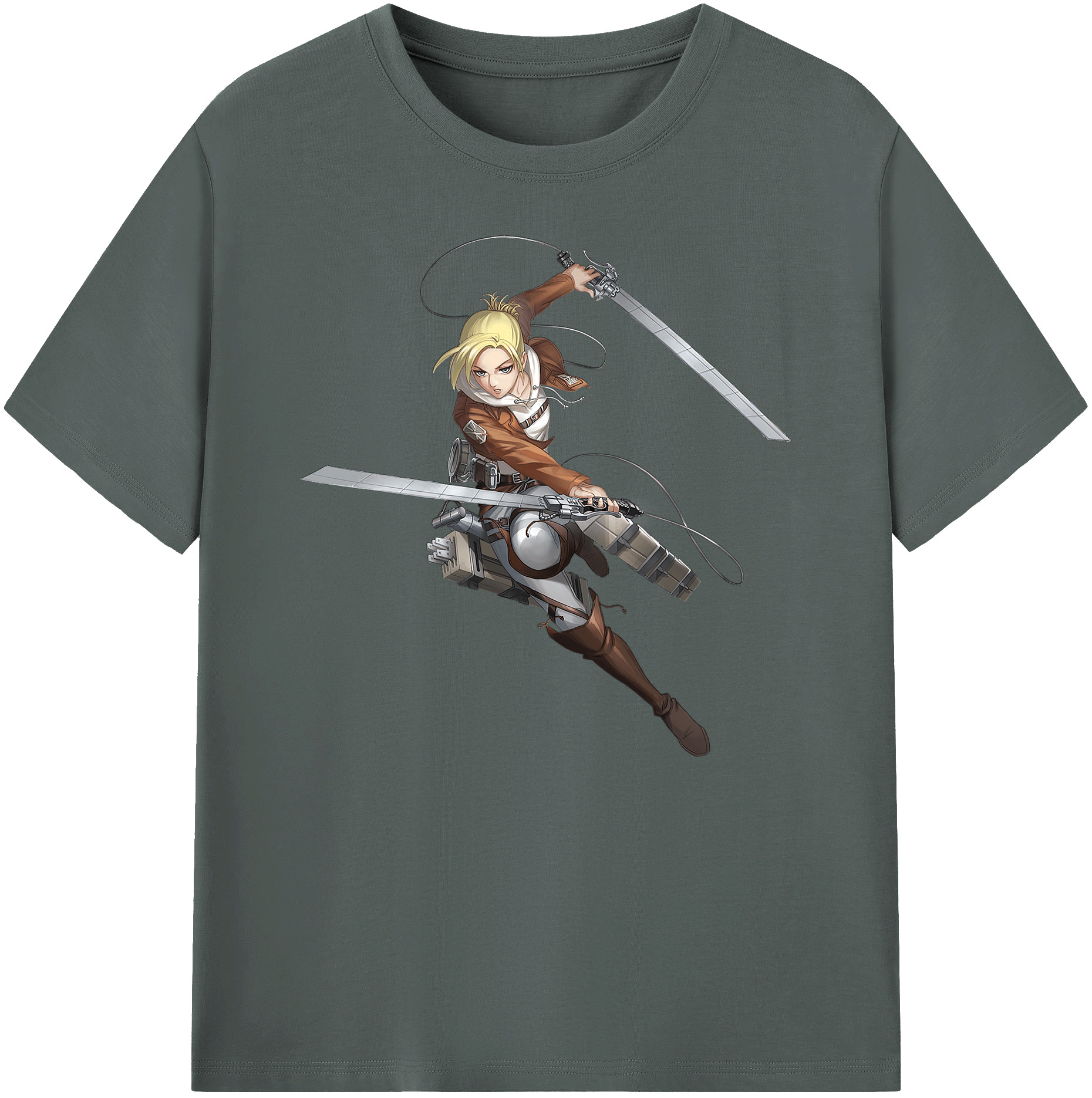 （画像用） 進撃の巨人 アニ・レオンハート Attack on Titan Annie Leonhart 綿100％ メンズ半袖Tシャツ｜肌触りやわらか＆通気性